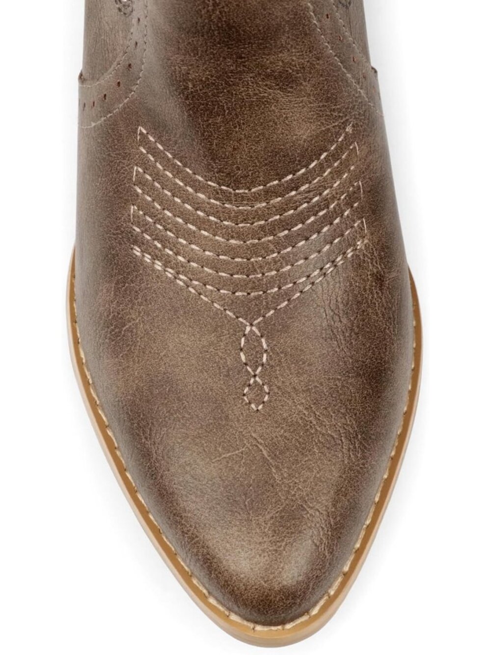 Women's Brown Pointed Toe Western Western Embroidery Mid Calf Cowgirl Boots - Picture 6 of 6